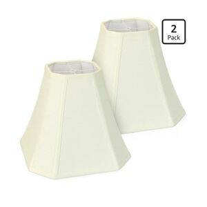 Cream Hexagonal Bell Lamp Shades with Braided Trim | SET OF 2 | Spider Fitter